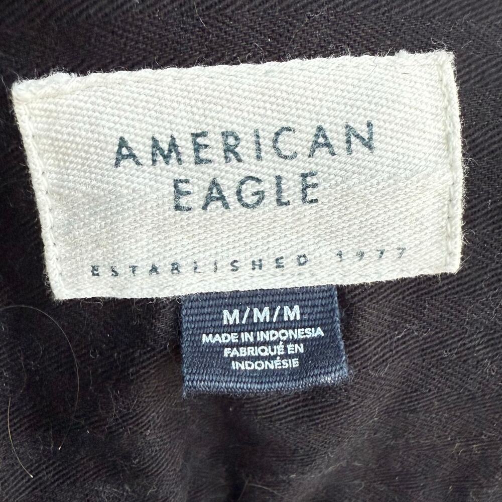 American Eagle Men's Black & White Checkered Long Sleeve Flannel Shirt - Size‎ M - Picture 7 of 9